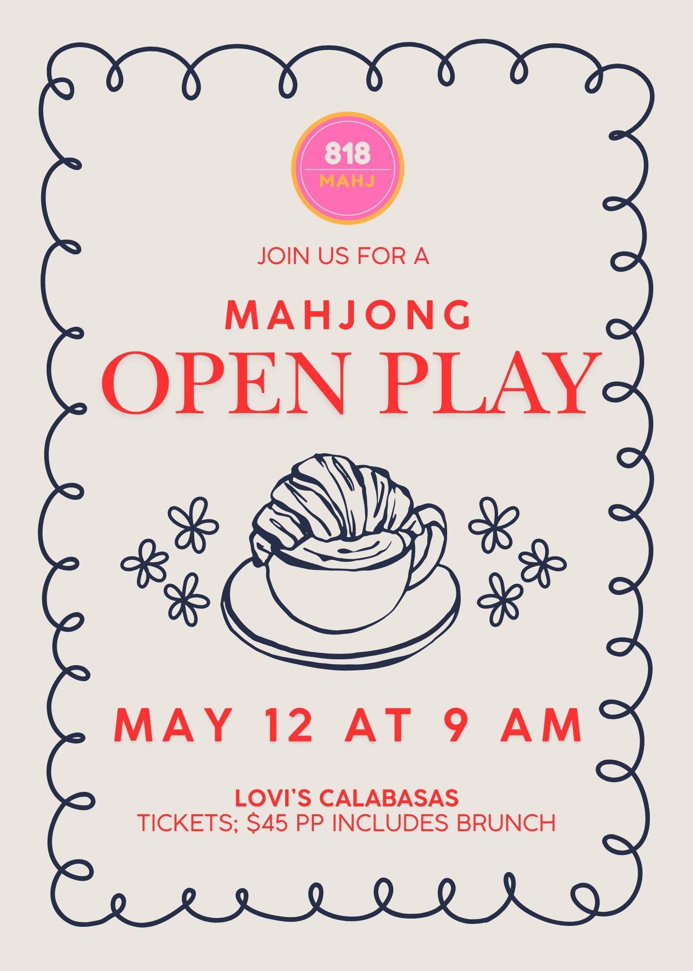 Mahjong Breakfast and Open Play at Lovi's (May 12)