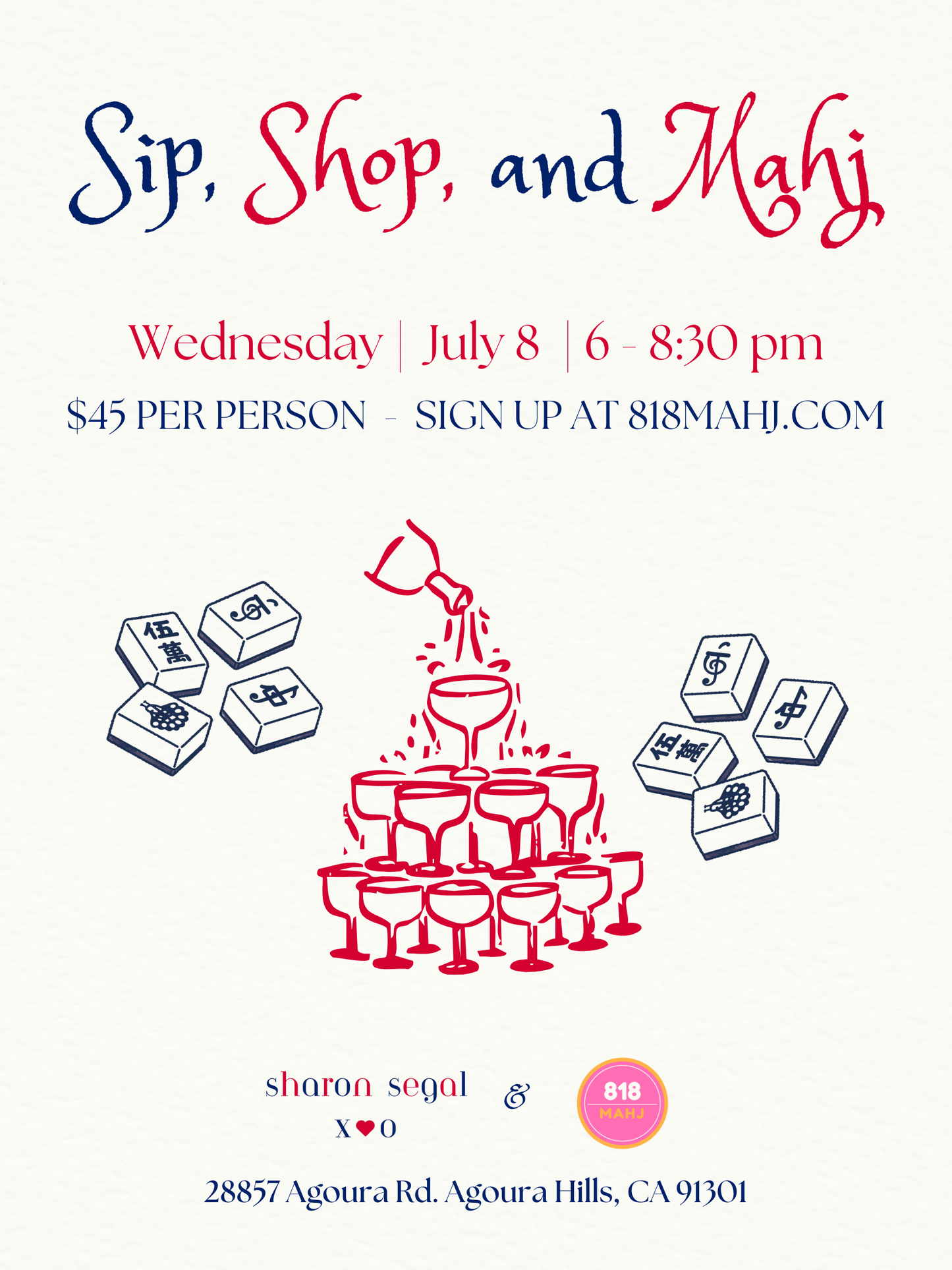 Mahjong Night at Sharon Segal - Whizin Center Agoura 7/8