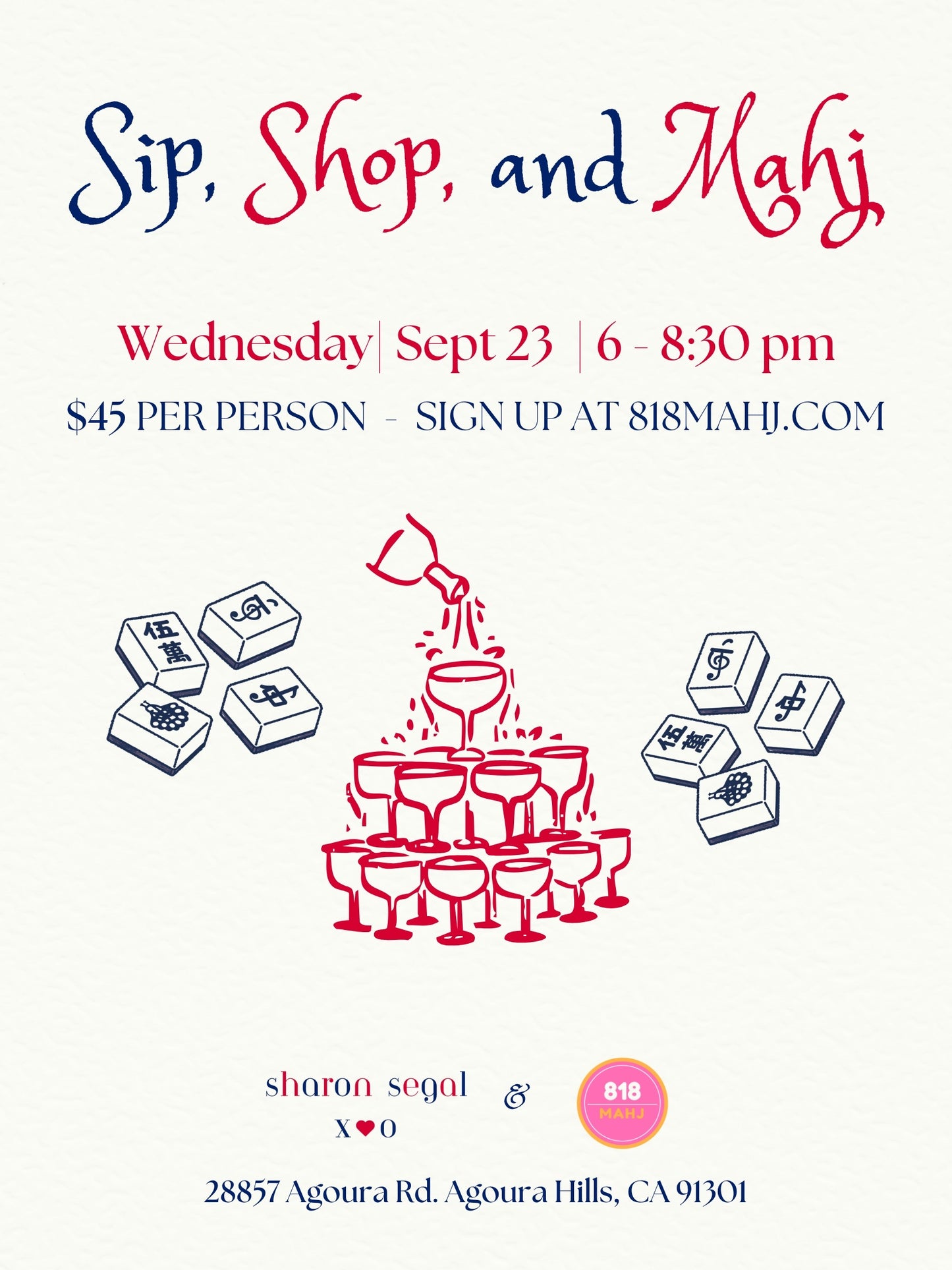 Mahjong Night at Sharon Segal - Whizin Center Agoura 9/23