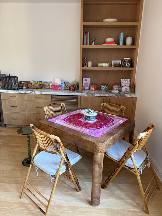 Mahjong Table in Burl Wood